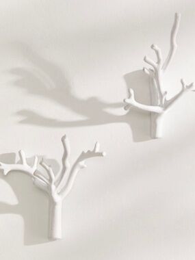 NEW in Box Urban Outfitters Anthropologie White Branch Wall Hook Set